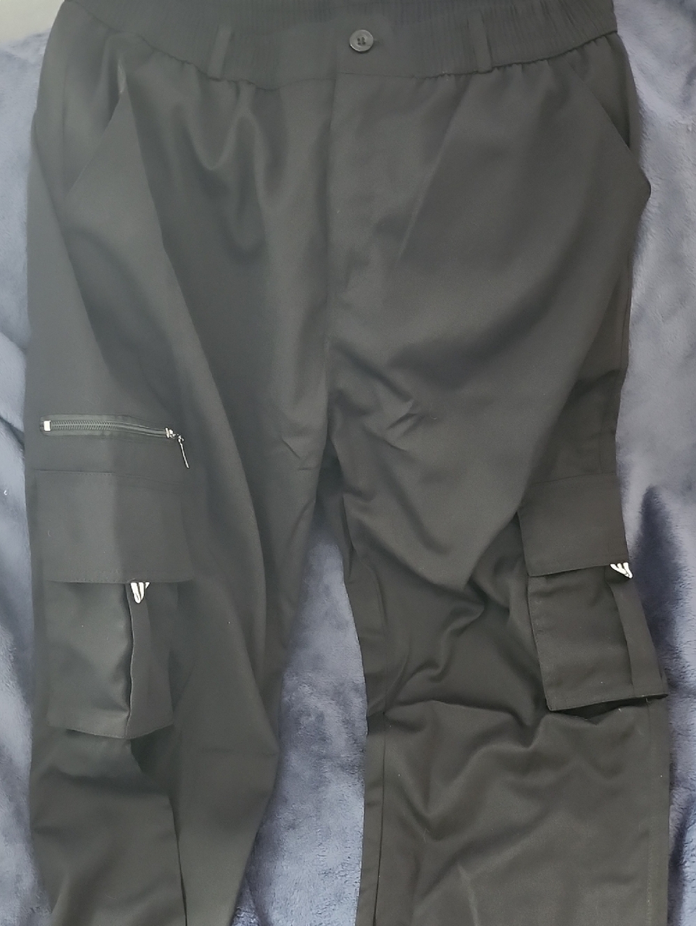 Source Unknown Black Cargo Pants with Utility Pockets